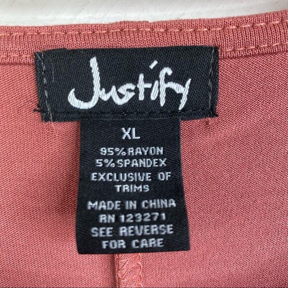 JUSTIFY Mauve Pink Peek Shoulder Sleeve Midi Flowy Dress Size‎ XL - Picture 8 of 9